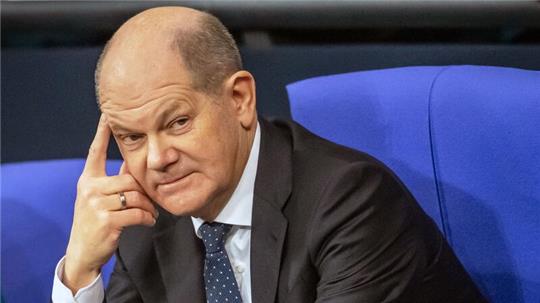 Bundeskanzler Olaf Scholz im Bundestag.