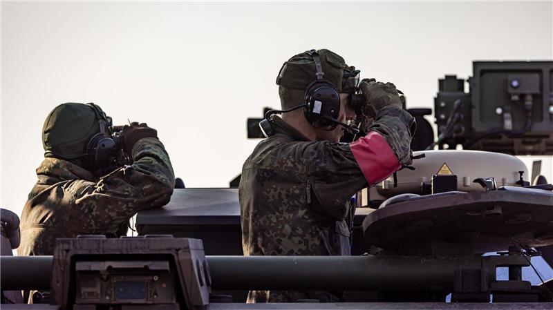 Bundeswehrsoldaten auf einer Übung.