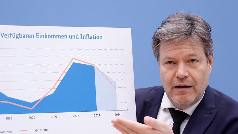 Trübe Aussichten für die deutsche Wirtschaft Bundeswirtschaftsminister Robert Habeck stellt den Jahreswirtschaftsbericht 2024 vor.