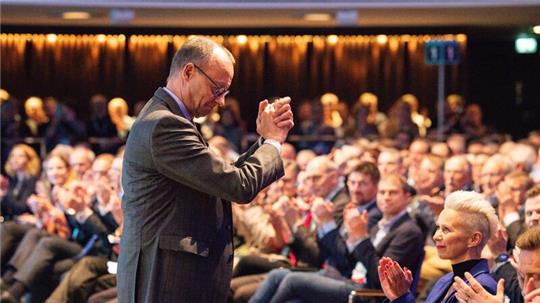 CDU-Chef Friedrich Merz bei der Parteikonferenz in Hannover.