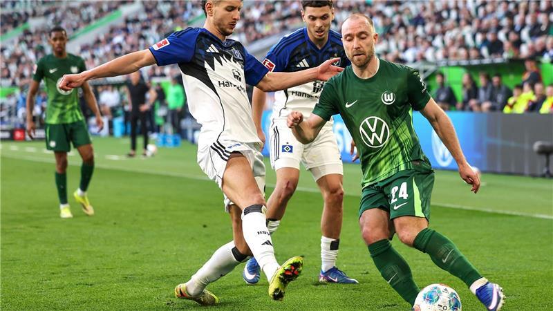Christian Eriksen brachte den VfL Wolfsburg gegen den HSV in Führung.