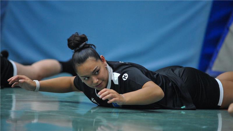 Christin Kaufmann beim Trainingsauftakt in der Halle Nord.