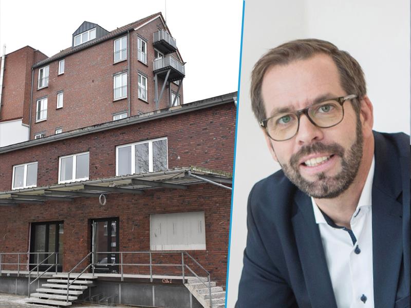 Christoph Frenzel zieht mit seinem Architekturbüro in die Gründahl-Mühle am Buxtehuder Hafen. Fotos: Weselmann/Frenzel und Frenzel