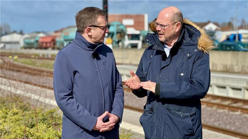 Christoph Grimm (rechts) im Gespräch mit Philipp Nagl.