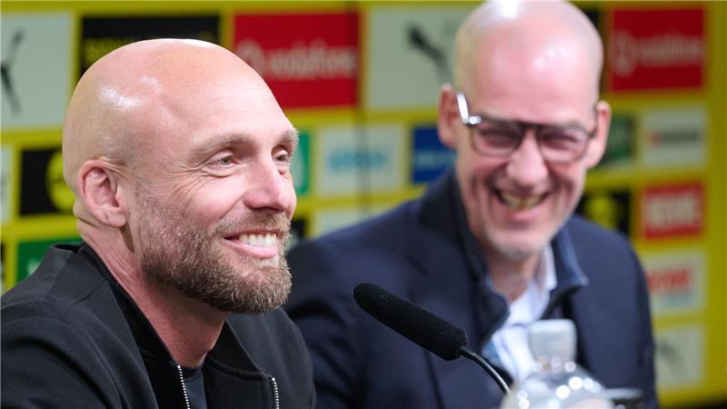 Clubchef Carsten Cramer (r.) glaubt, mit Ole Book (l.) den richtigen Sportdirektor für den BVB gefunden zu haben