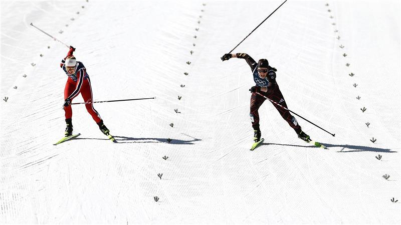 „Wie ein Ehering“: Gimmler und Rydzek feiern Olympia-Bronze Coletta Rydzek setzte sich in einem packenden Zielsprint um Bronze durch.