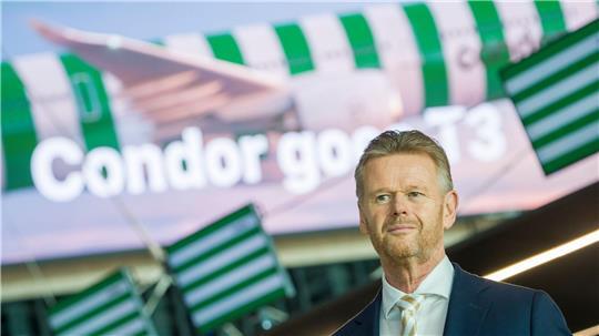Condor-Chef Peter Gerber sieht die Zukunft der Airline in Frankfurt. 