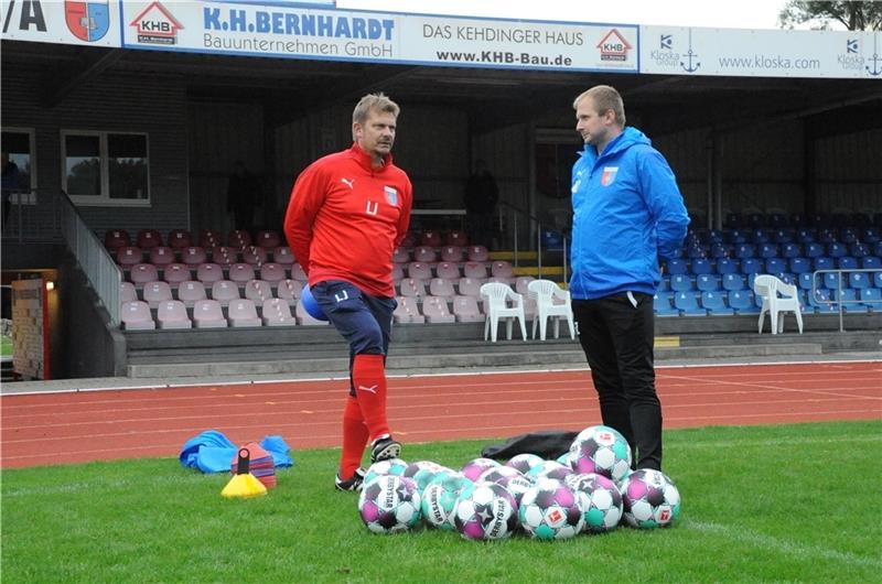 D/A-Trainer Lars Jagemann (links), hier mit Co-Trainer Markus Zimmermann hat als Ziel mindestens Platz fünf ausgerufen. Foto: Berlin