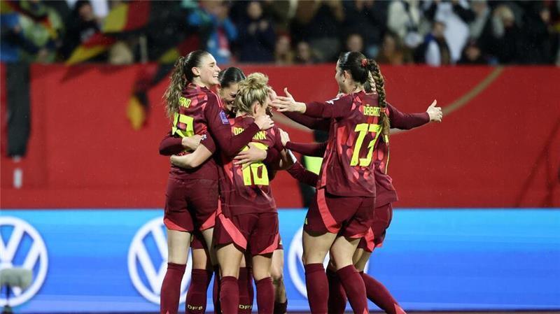 Erster Heimsieg für Wück: DFB-Team schlägt Österreich klar DFB-Jubel über einen klaren Sieg.