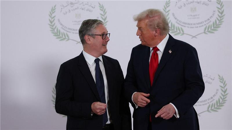 Damals noch guter Dinge: US-Präsident Donald Trump (r) und Premierminister Keir Starmer. (Archivbild)