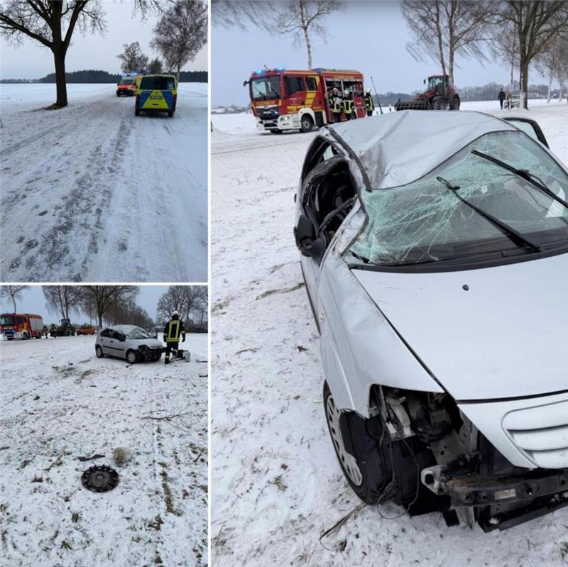 Das Auto hatte sich nach Angaben der Feuerwehr überschlagen.