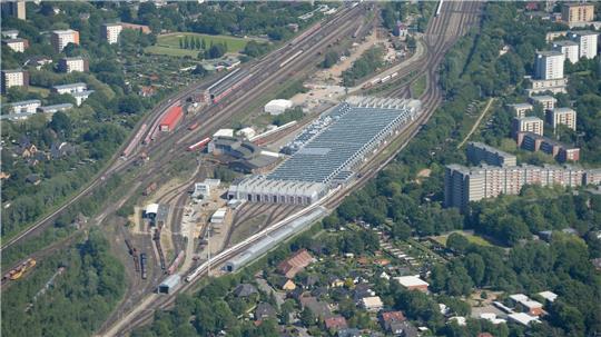 Das Bahnbetriebswerk Hamburg-Eidelstedt (Archivbild). Das Gericht machte für seine Entscheidung Rechtsfehler im Entwässerungskonzept geltend.