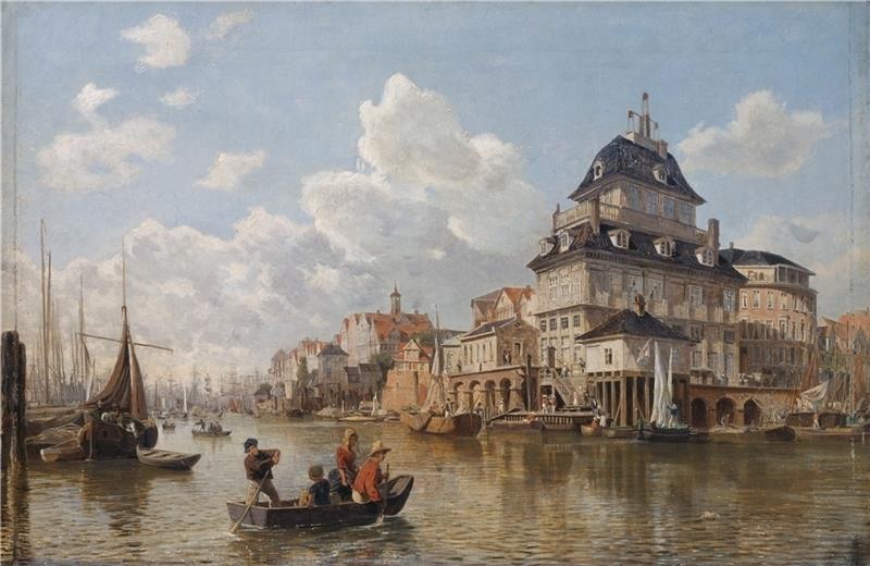 Das Baumhaus am Hamburger Hafen, 1850. Foto Hamburger Kunsthalle