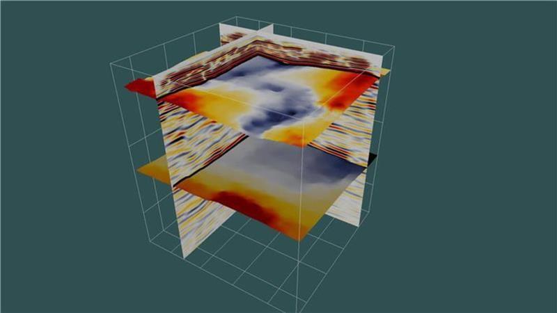Messung aus der Luft und im Feld - aber keine Endlagersuche nahe Harsefeld Das Bild zeigt beispielhaft ein sehr kleinräumiges und dadurch sehr hochaufgelöstes 3-D-Datenvolumen aus Messungen bis in 135 Metern Tiefe.