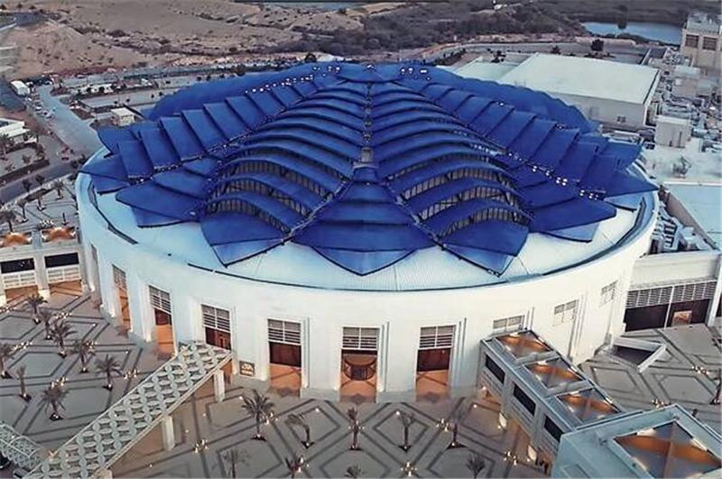 Mit 75 Jahren schwingt sie noch den Schläger: Frau Flemke fährt zur WM Das Convention and Exhibition Centre in der omanischen Hauptstadt Maskat: Hier treten 1.600 Tischtennis-Senioren aus 69 Nationen gegeneinander an. Foto: Screenshot
