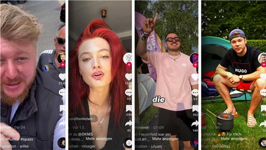 Das Deichbrand-Festival geht wieder los und viele Influencer sind mit dabei. Mit etwas Glück habt ihr Chancen auf ein Selfie mit den Online-Stars. Foto: Screenshots TikTok