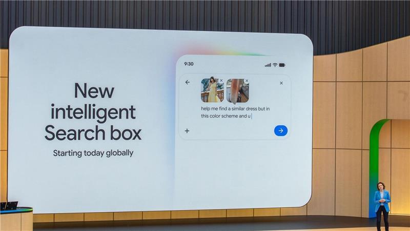 Google lässt KI-Muskeln spielen Das Eingabefeld der Google-Suchmaschine kann jetzt auch Fotos verarbeiten.