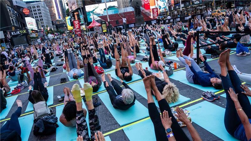 Das Event fiel in diesem Jahr mit dem Internationalen Tag des Yogas zusammen.