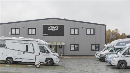 Das Firmengelände von Klinke Caravaning in Loxstedt-Stotel.