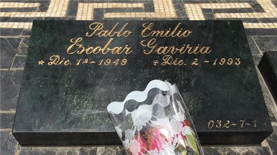 Das Grab von Drogenboss Pablo Escobar in Medellín.