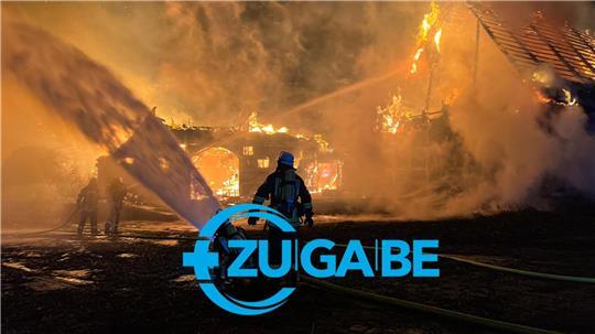 Das Großfeuer in Dollern in der Nacht zu Donnerstag.