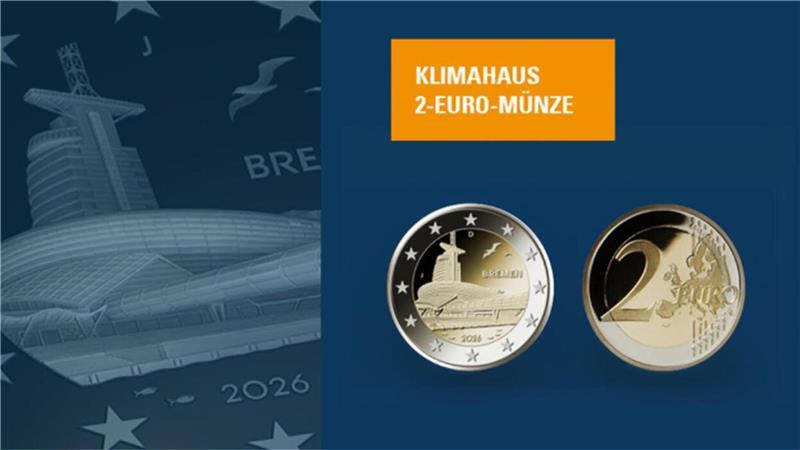 Das Klimahaus Bremerhaven ist eine architektonische Besonderheit und ab dem 29. Januar auf 30 Millionen 2-Euro-Münzen abgebildet.