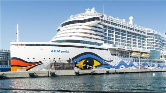 Das Kreuzfahrtschiff Aida Perla, hier im französischen Ajaccio, brach am Samstag nach Norwegen auf.