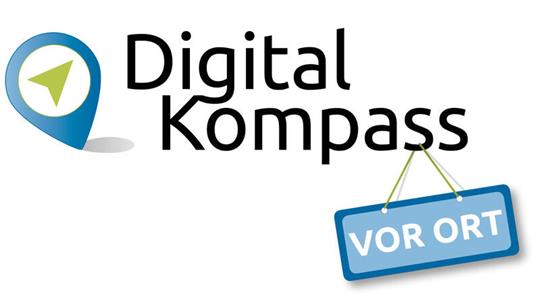 Das Logo von Digital Kompass vor Ort.