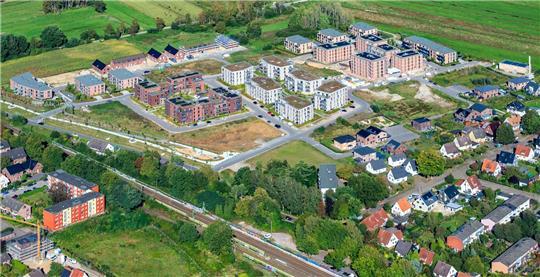 Das Neubaugebiet Giselbertstraße ist knapp 100.000 Quadratmeter groß. Dort wird seit 2020 gebaut.