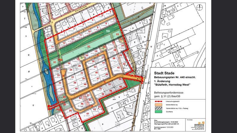 Der Plan zeigt das Neubaugebiet Hornstieg West, das nördlich an die Nikolaus-Dreyer-Straße angeschlossen werden soll.