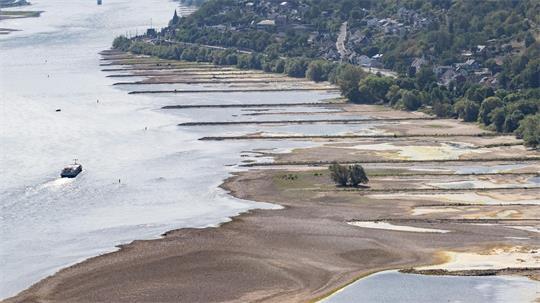 Das Niedrigwasser auf wichtigen Wasserstraßen wie dem Rhein ist eine Belastung für die deutsche Wirtschaft. (Archivbild)