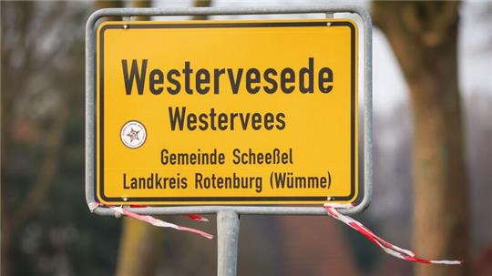 Das Ortsschild von Westervesede in der Gemeinde Scheeßel.