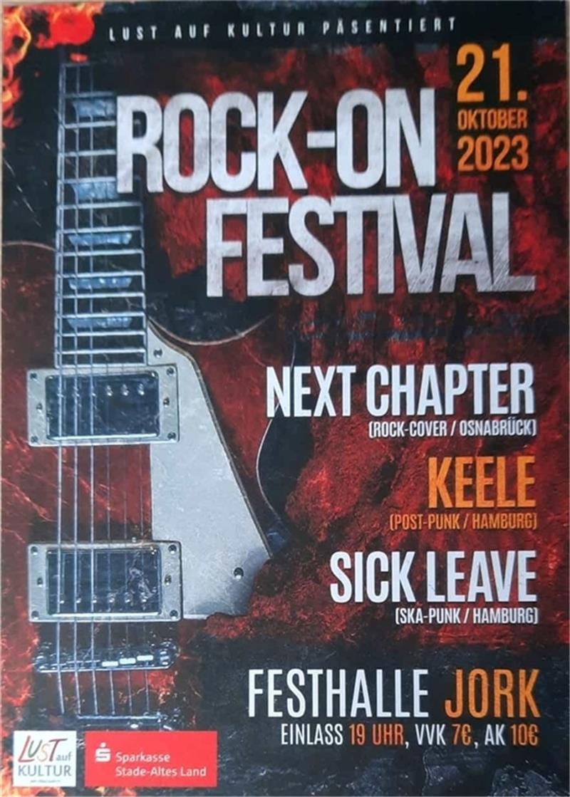 Festival in der Altländer Festhalle in Jork mit Ska, Punk und Rock Das Plakat für das erste „Rock-on-Festival“ in der Festhalle in Jork. Foto: Lust auf Kultur