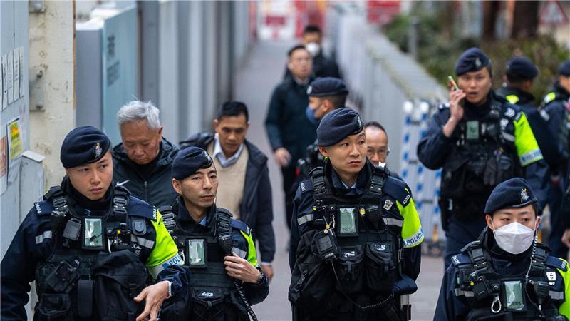 Das Polizeiaufgebot zum Tag der Strafmaßverkündung war groß. 