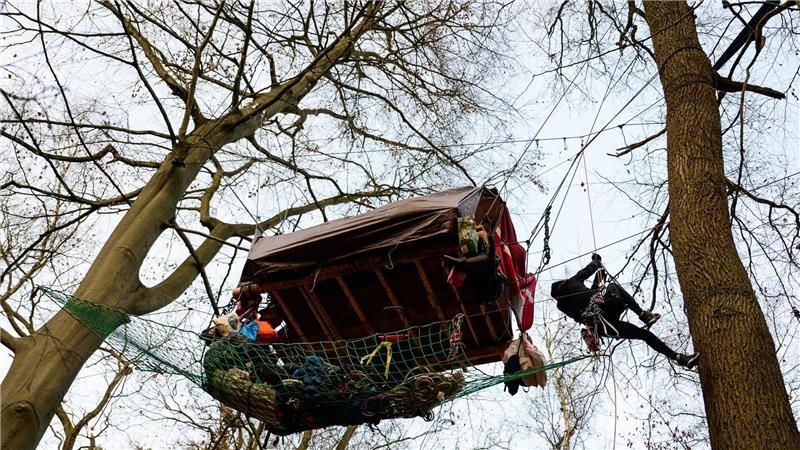 Das Protestcamp richtet sich gegen den Ausbau der A39 bei Lüneburg. (Archivbild)