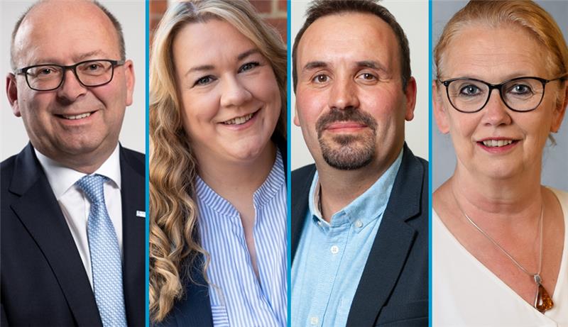 Kaum einer hat’s gemerkt: Bützfleth ist Stades Bürgermeisterdorf Das Quartett komplett (von links): Sönke Hartlef, Melanie Reinecke, Christoph von Schassen und Daniela Oswald. Fotos: Archiv