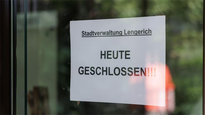 Das Rathaus blieb nach dem Großeinsatz für den Rest des Tages geschlossen.