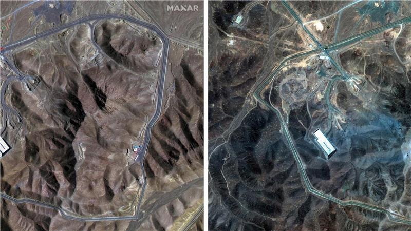 CIA: Angriff hat Irans Atomprogramm um Jahre zurückgeworfen Das Satellitenbild zeigt die mutmaßlichen Einschlaglöcher der massiven US-Bomben. Doch wie folgenreich war der Angriff tatsächlich? (Archivbild)