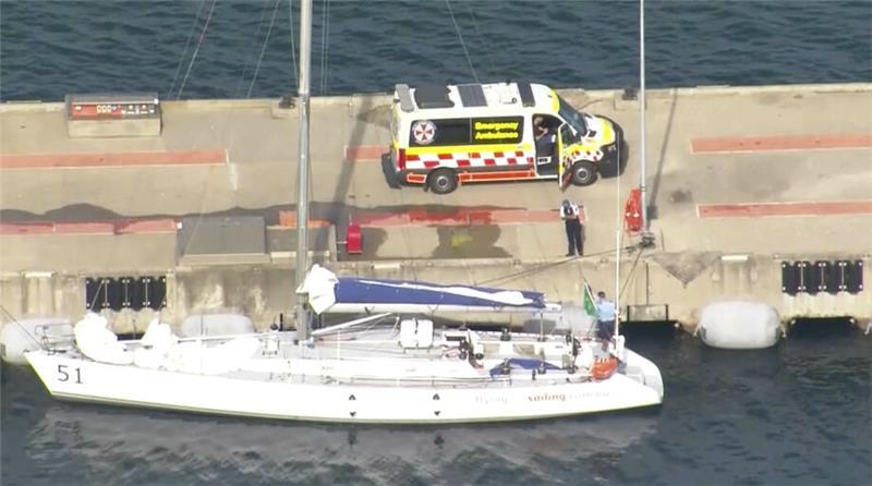 Zwei Todesfälle bei Segel-Regatta Sydney-Hobart Das Segelboot „Flying Fish Arctos“ im Hafen.