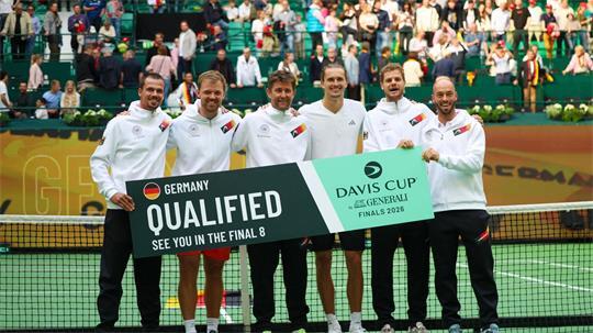 Das deutsche Davis-Cup-Team trifft im Viertelfinale auf Großbritannien.