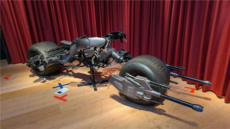 Das ikonische Motorrad von Superheld Batman aus den Filmen „The Dark Knight“ und „The Dark Knight Rises“.