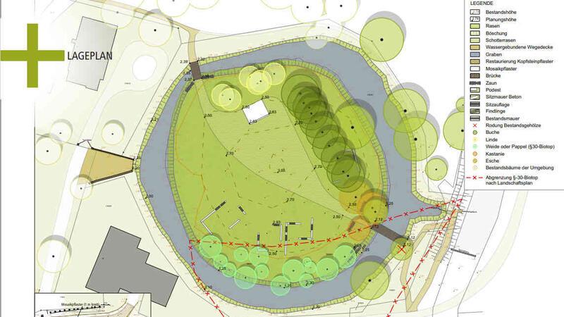 Auf den Spuren des Raubritters: Burginsel wird zum Erlebnispark für Zeitreisende Das ist der Plan des Büros Landschaftsarchitektur+ aus Hamburg für die Burginsel in Horneburg.
