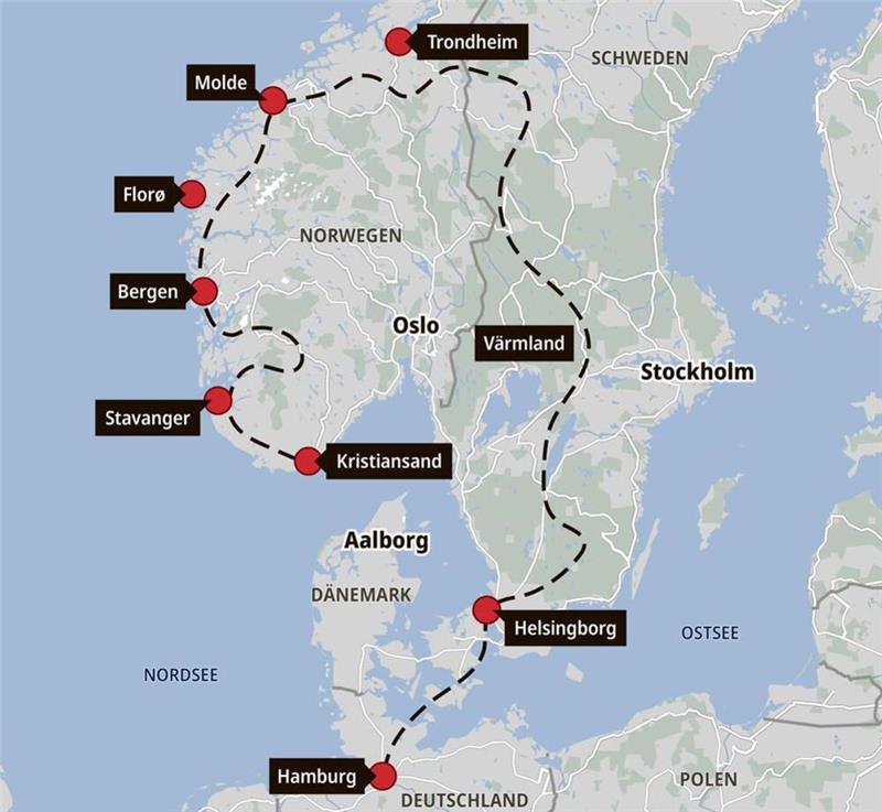 Das ist die Route der Viking Summer Rallye.