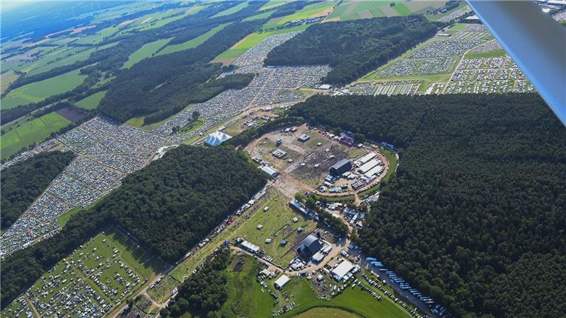 Das legendäre Hurricane-Festival von oben. Vor 30 Jahren fand die erste Auflage in Scheeßel statt.