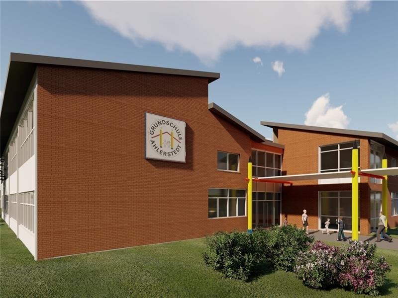 Das nächste teure Schulprojekt in der Samtgemeinde Harsefeld: der Neubau an der Grundschule in Ahlerstedt. Grafik: Büro Wehmeyer und Peter