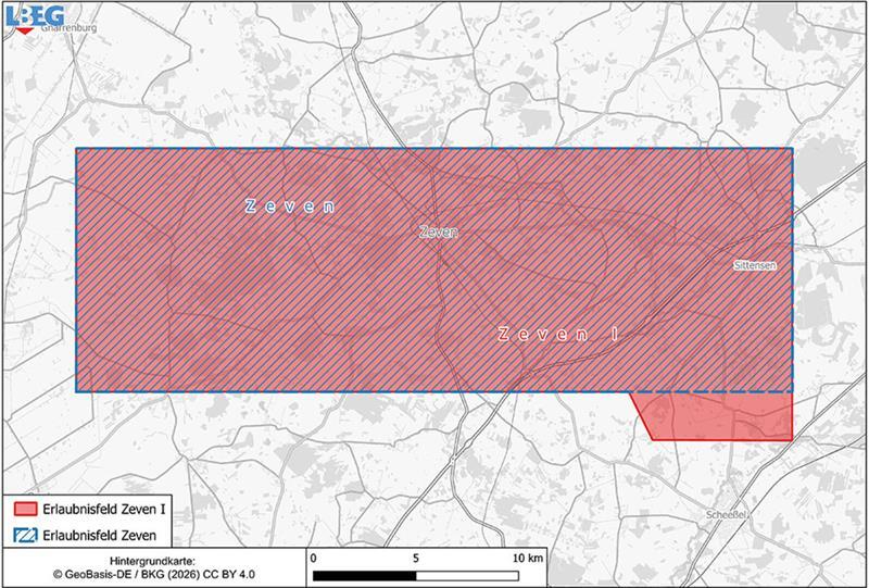 Esso darf bohren – Gebiet im Kreis Rotenburg noch erweitert Das neue Erlaubnisfeld Zeven I vergrößert das bisherige Feld Zeven im Südosten um eine fast 17 Quadratkilometer große Fläche in Richtung Scheeßel.
