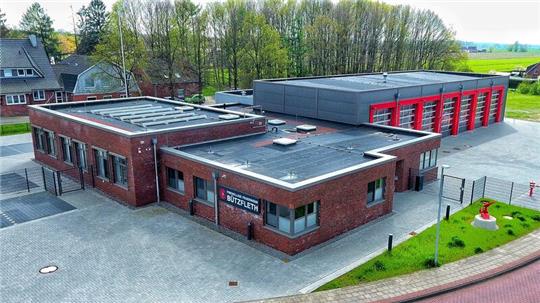 Das neue Feuerwehrgerätehaus der Bützflether Feuerwehr.