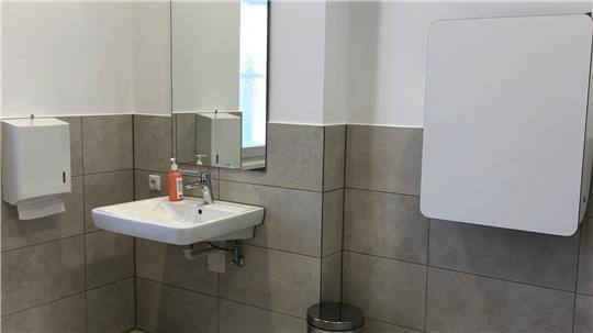 Das neue barrierefreie WC im Museum Harsefeld.