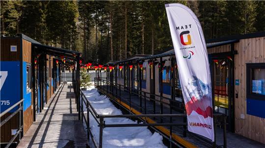 Das olympische Dorf in Cortina. 