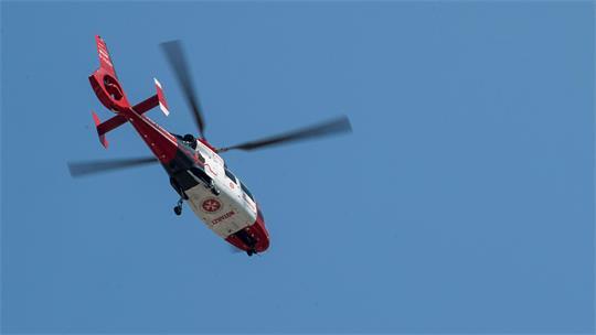 Das schwer verletzte Kleinkind sei mit dem Rettungshubschrauber ins Krankenhaus geflogen worden.